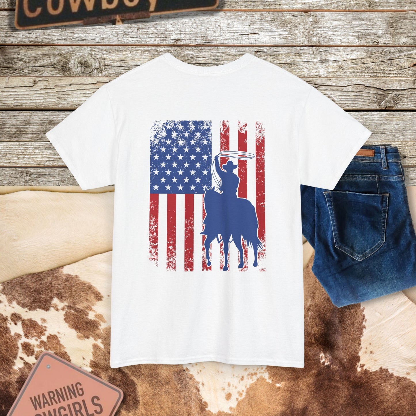 Vintage Cowboy Country Flag T-Shirt