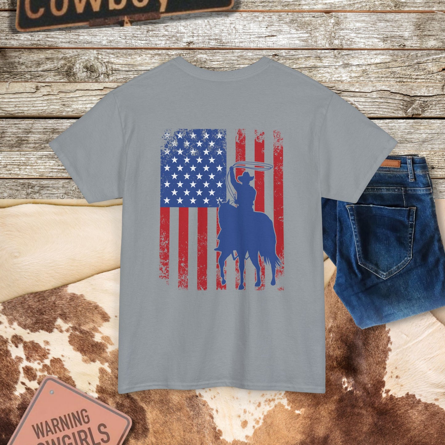 Vintage Cowboy Country Flag T-Shirt
