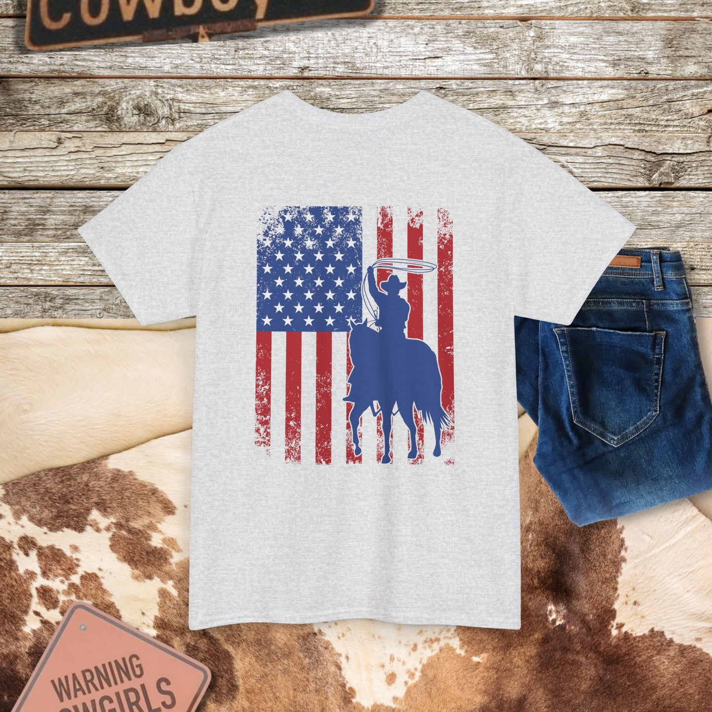 Vintage Cowboy Country Flag T-Shirt