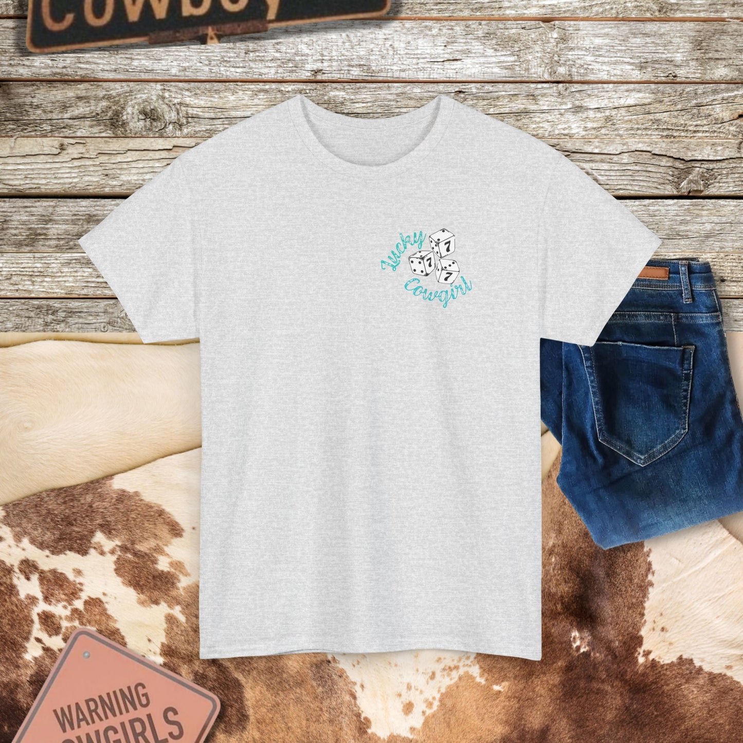 Lucky Cowgirl Tee - Perfect for Gamblers and Western Enthusiasts