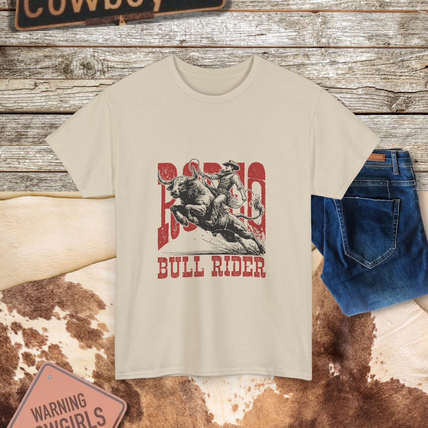 Bull Rider Tee - Western Graphic T-Shirt for Rodeo Lovers