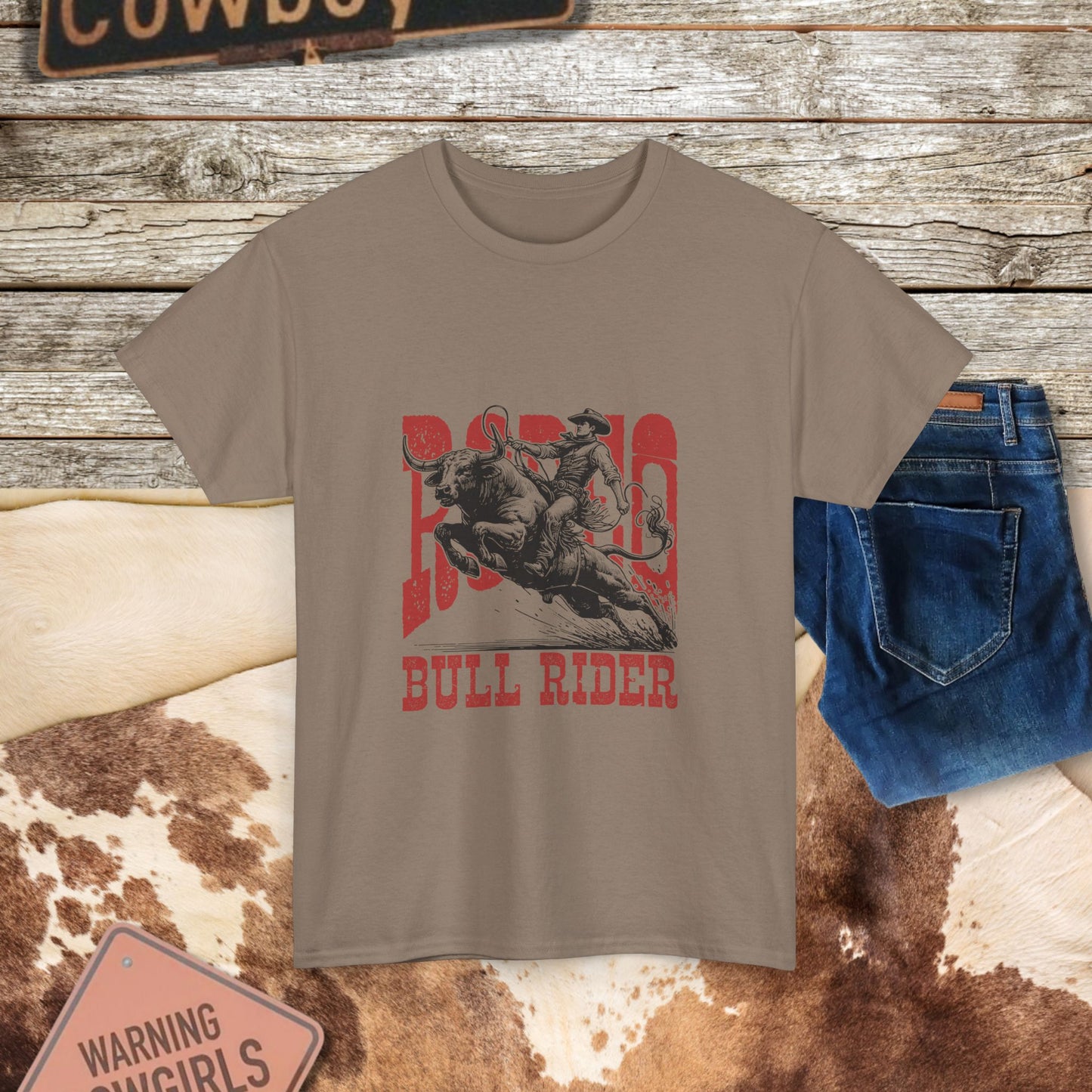 Bull Rider Tee - Western Graphic T-Shirt for Rodeo Lovers