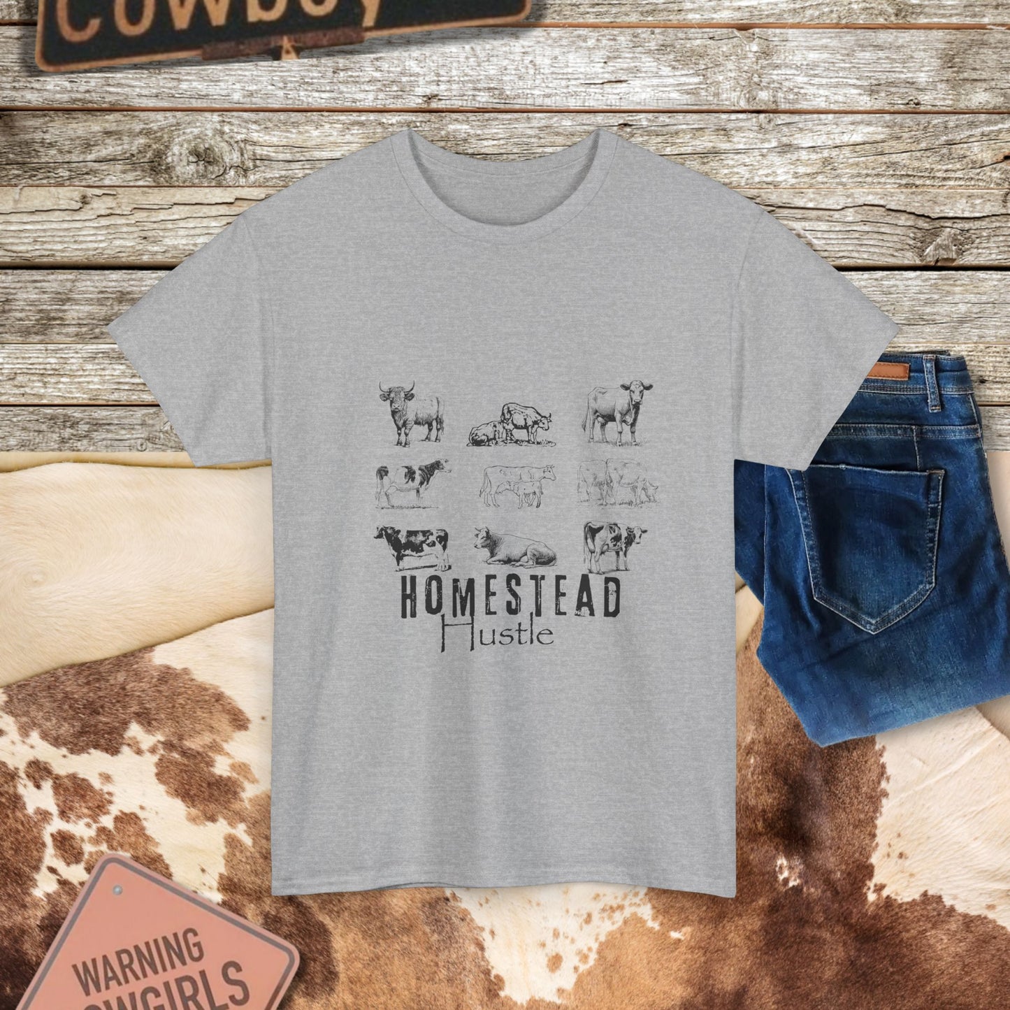 Homestead Hustle Tee - Country Life Tee for Farm Enthusiasts