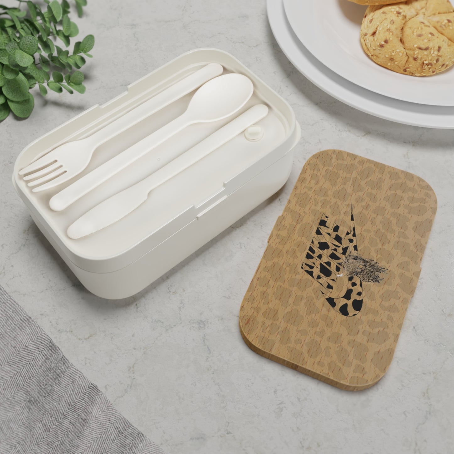 Highland Cow Print Bento Lunch Box - Stylish & Functional Meal Prep Container