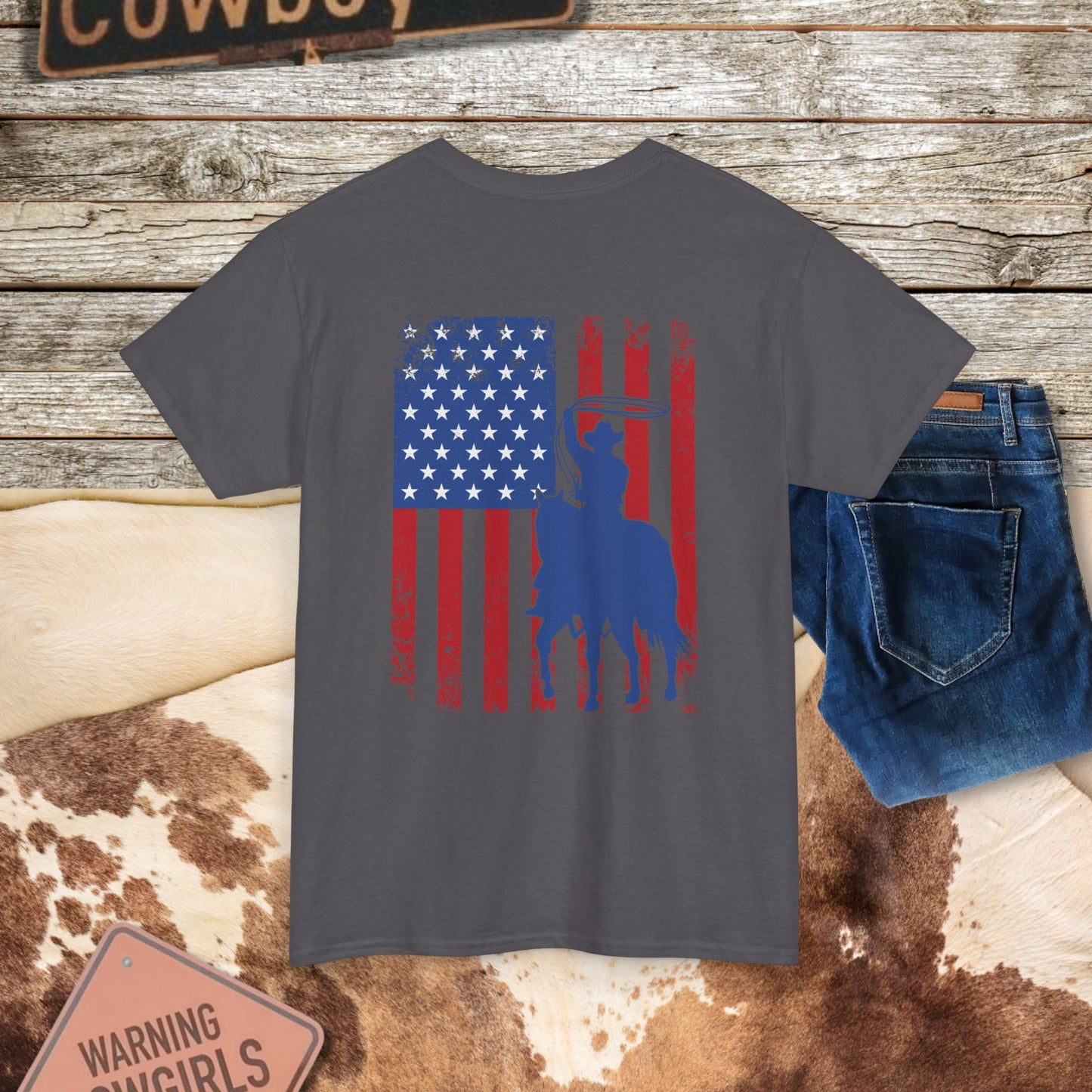 Vintage Cowboy Country Flag T-Shirt