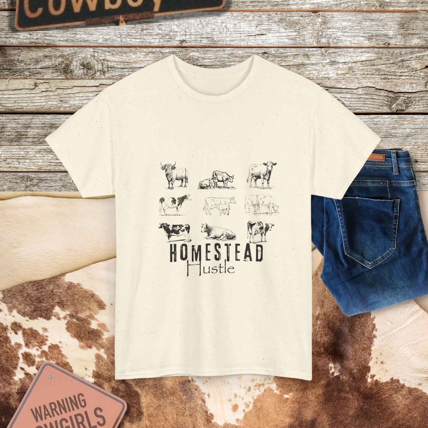 Homestead Hustle Tee - Country Life Tee for Farm Enthusiasts