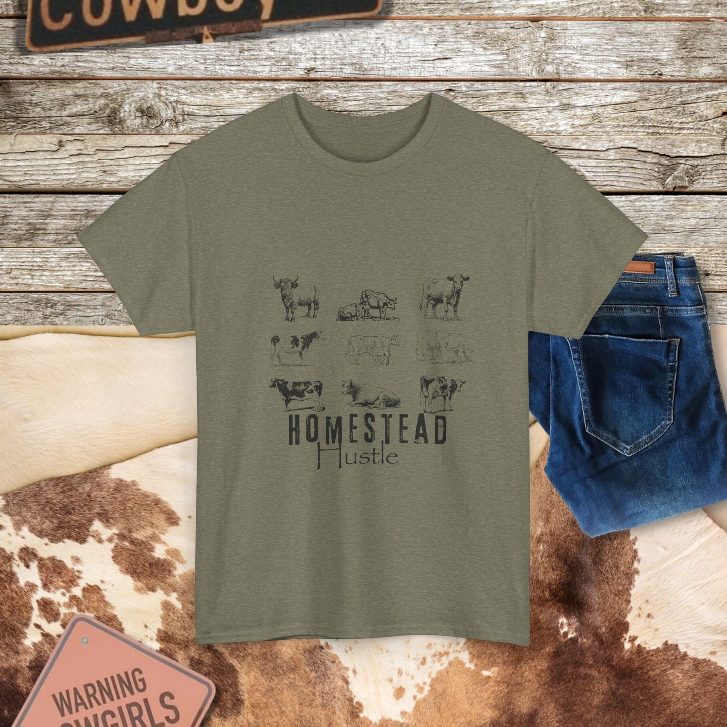 Homestead Hustle Tee - Country Life Tee for Farm Enthusiasts