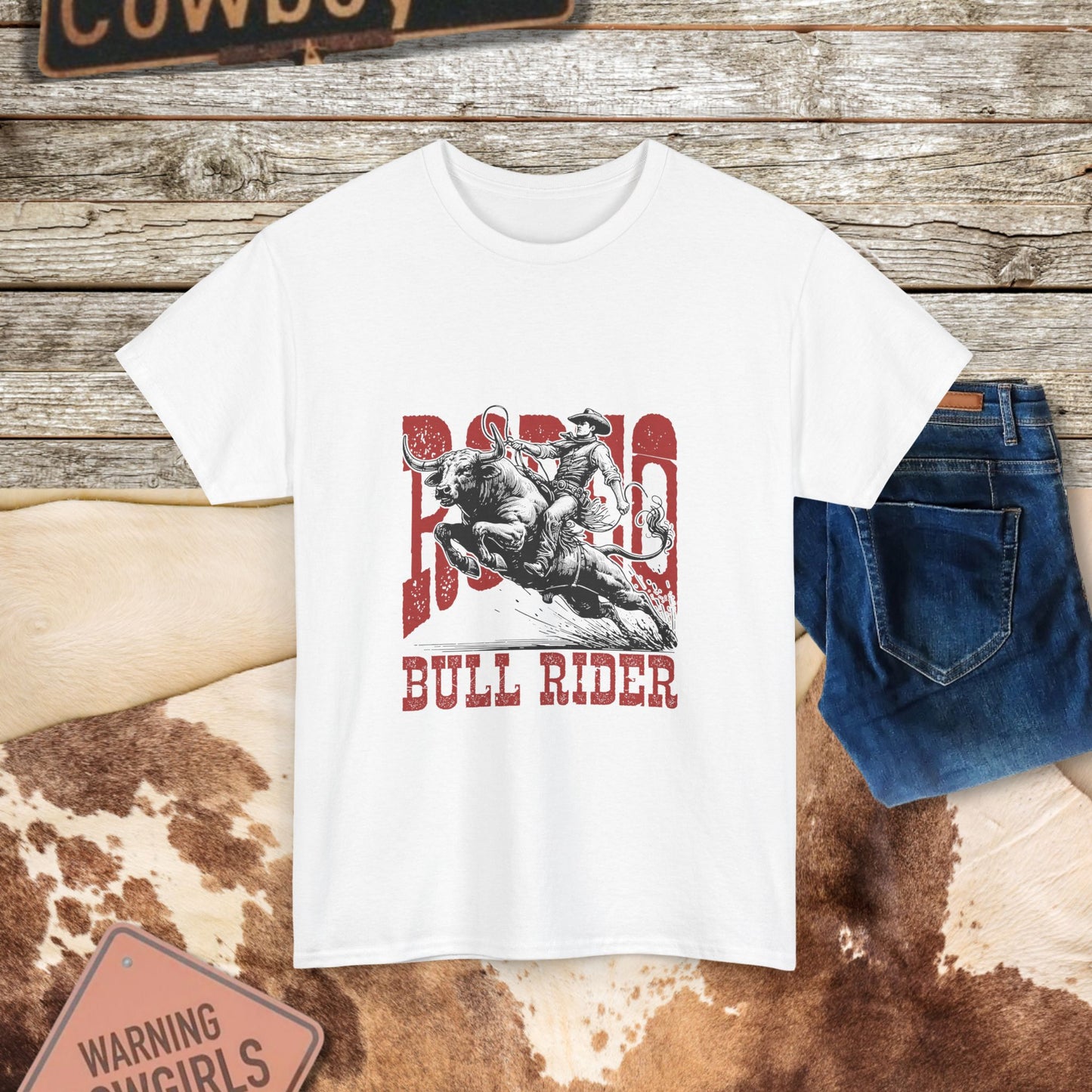 Bull Rider Tee - Western Graphic T-Shirt for Rodeo Lovers