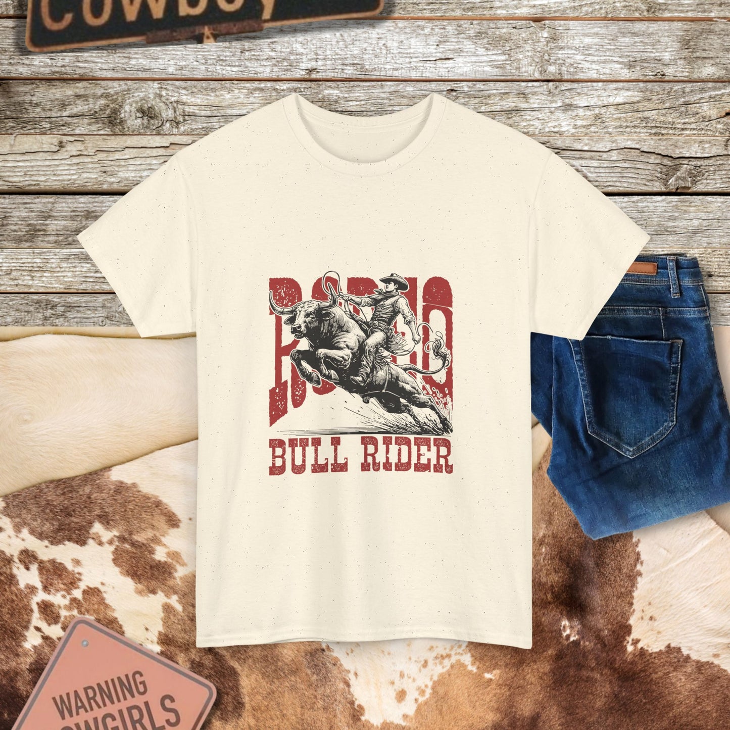 Bull Rider Tee - Western Graphic T-Shirt for Rodeo Lovers