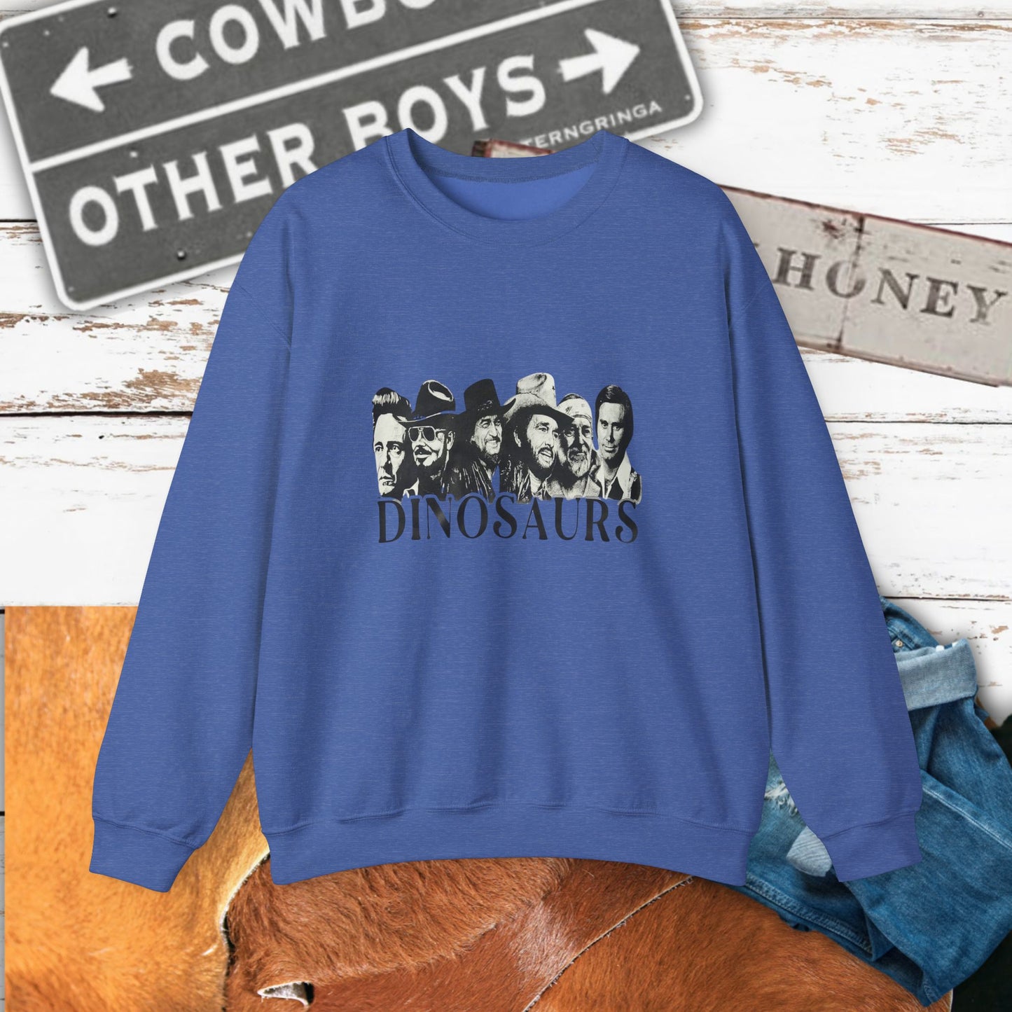 Country Vintage Dinosaurs Crewneck