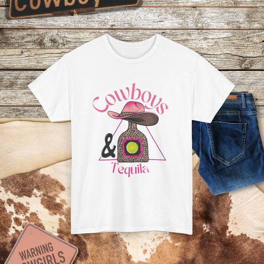 Cowboys & Tequila Tee - Fun Western T-Shirt for Casual Wear