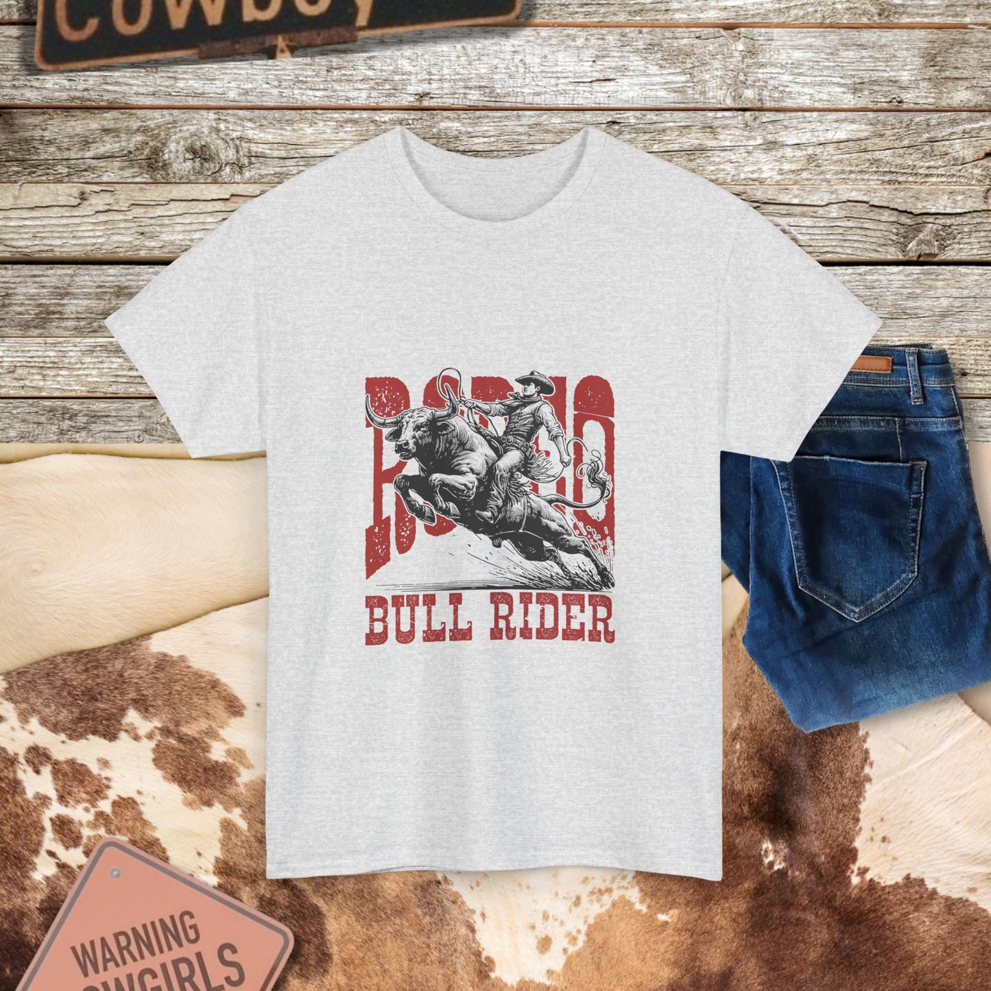 Bull Rider Tee - Western Graphic T-Shirt for Rodeo Lovers