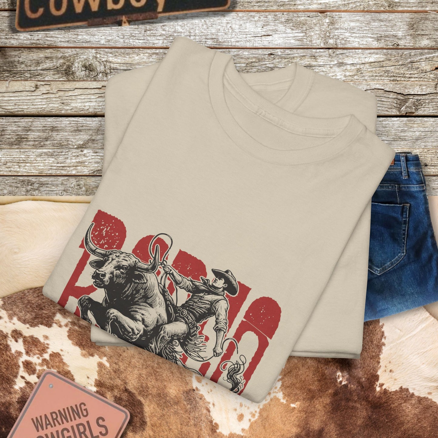 Bull Rider Tee - Western Graphic T-Shirt for Rodeo Lovers