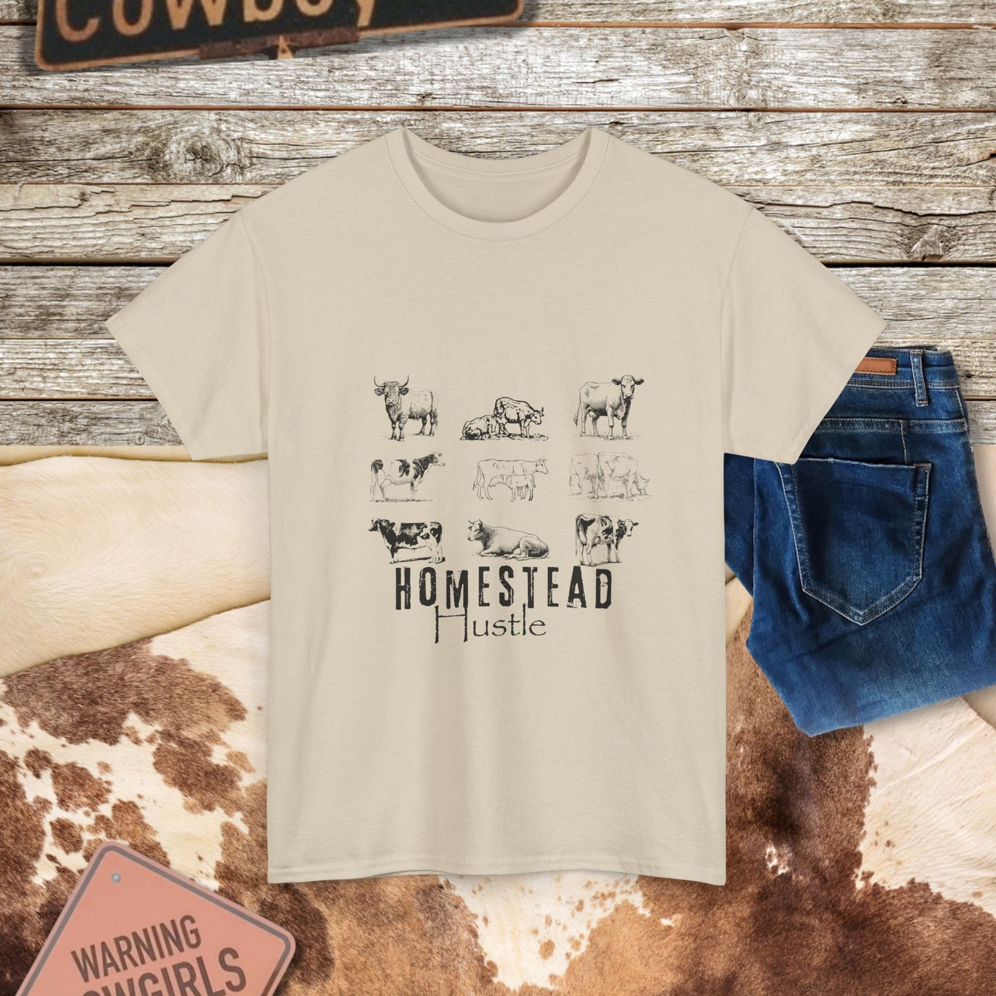 Homestead Hustle Tee - Country Life Tee for Farm Enthusiasts