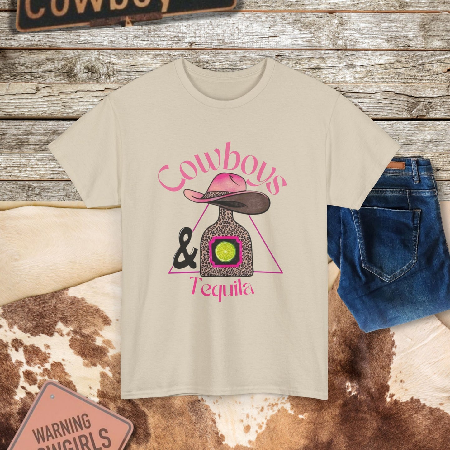 Cowboys & Tequila Tee - Fun Western T-Shirt for Casual Wear