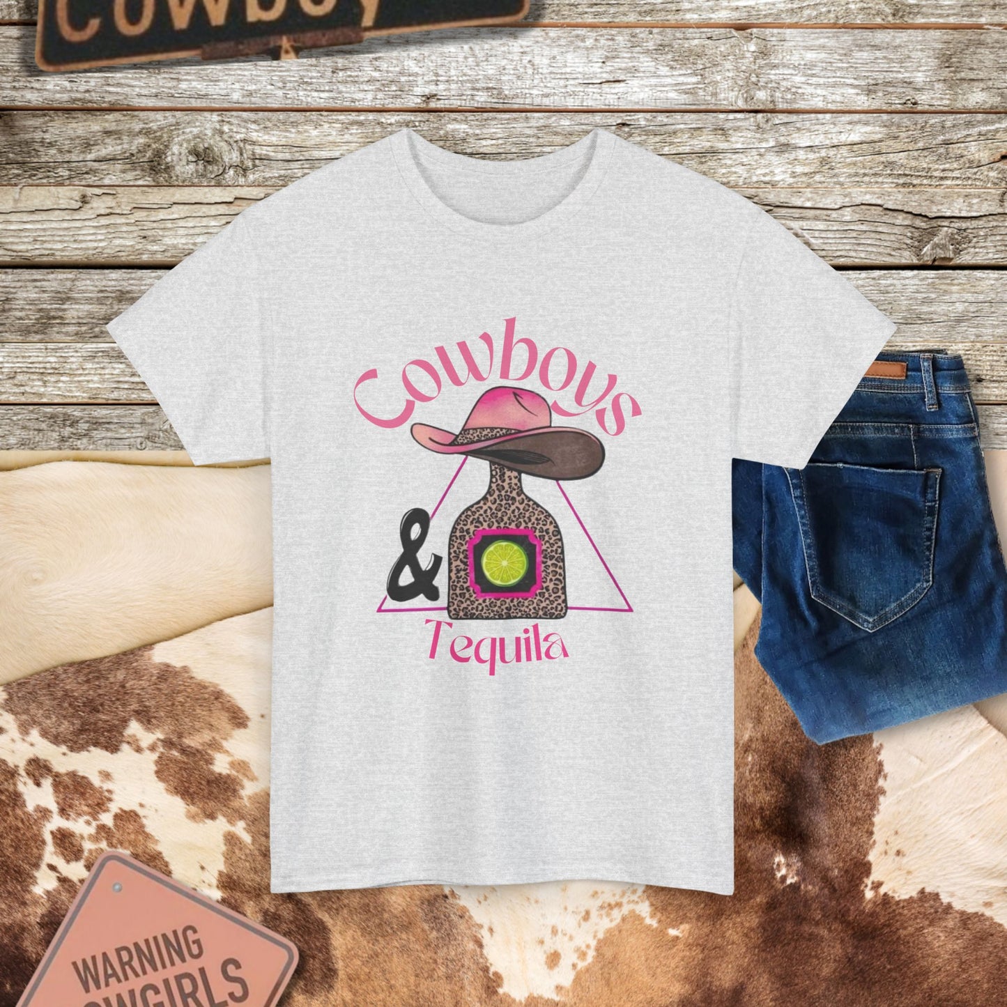 Cowboys & Tequila Tee - Fun Western T-Shirt for Casual Wear