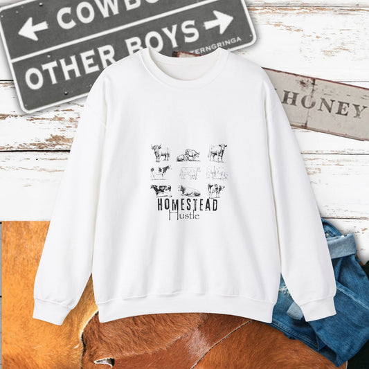 Homestead Hustle Crewneck Cozy Farmhouse Style