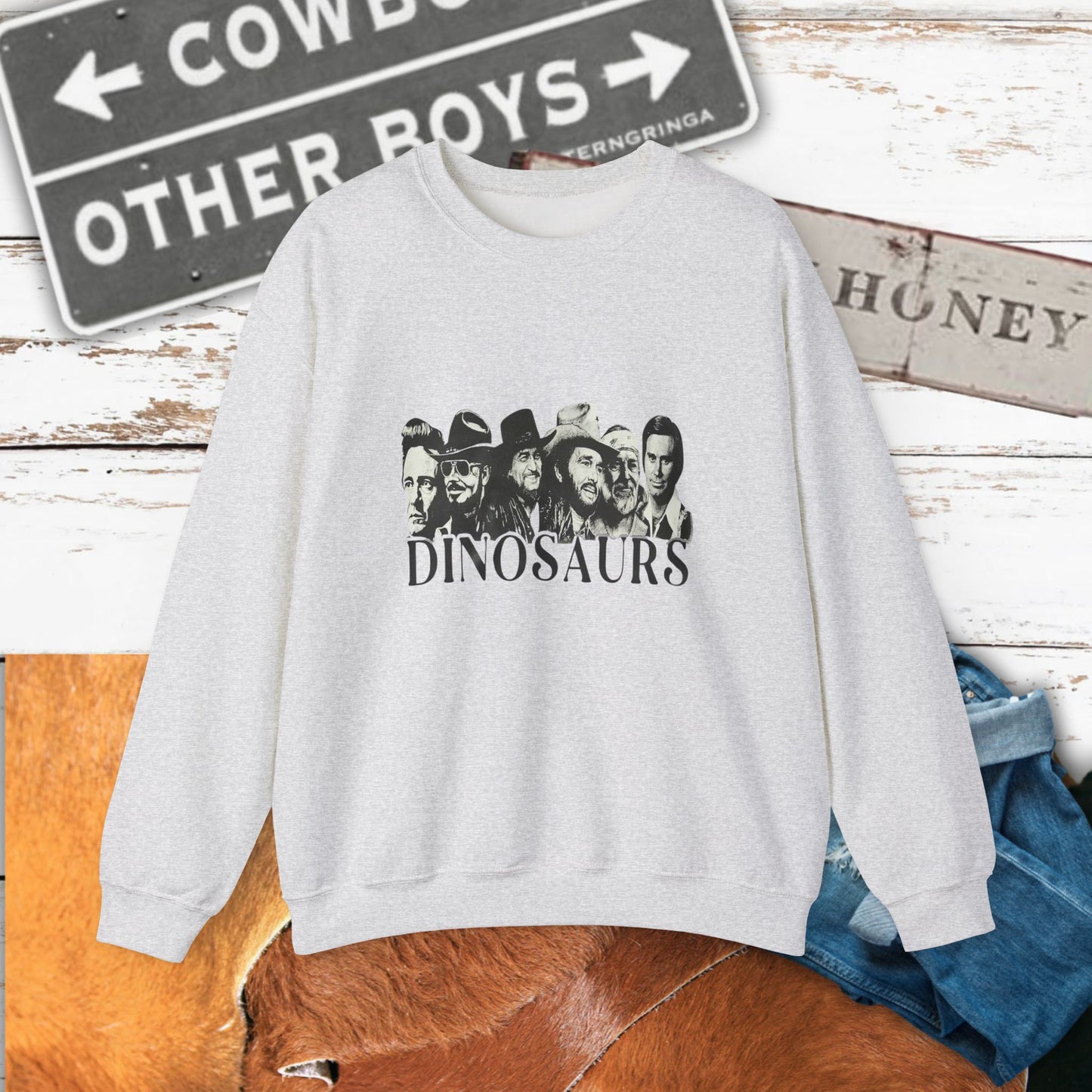 Country Vintage Dinosaurs Crewneck