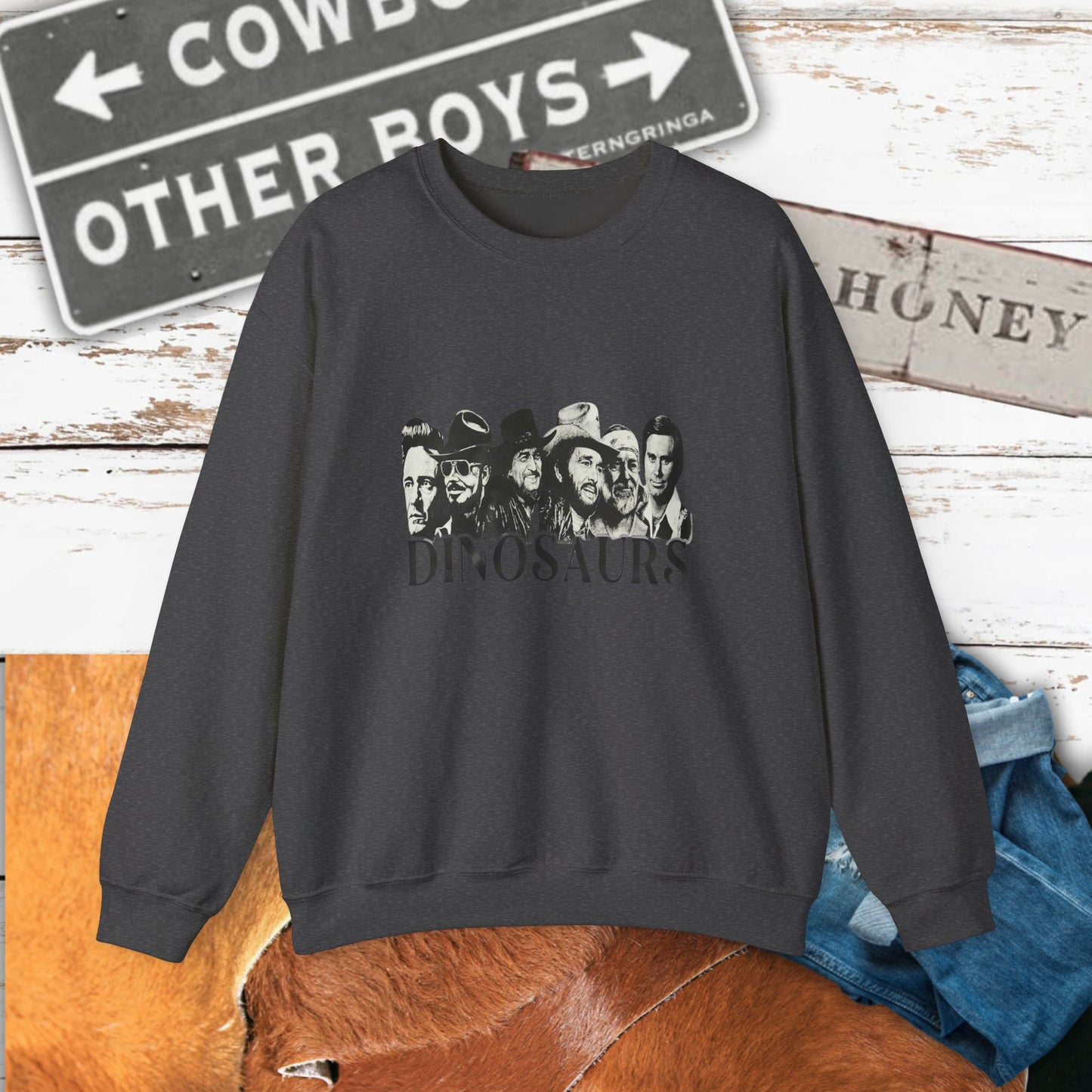 Country Vintage Dinosaurs Crewneck