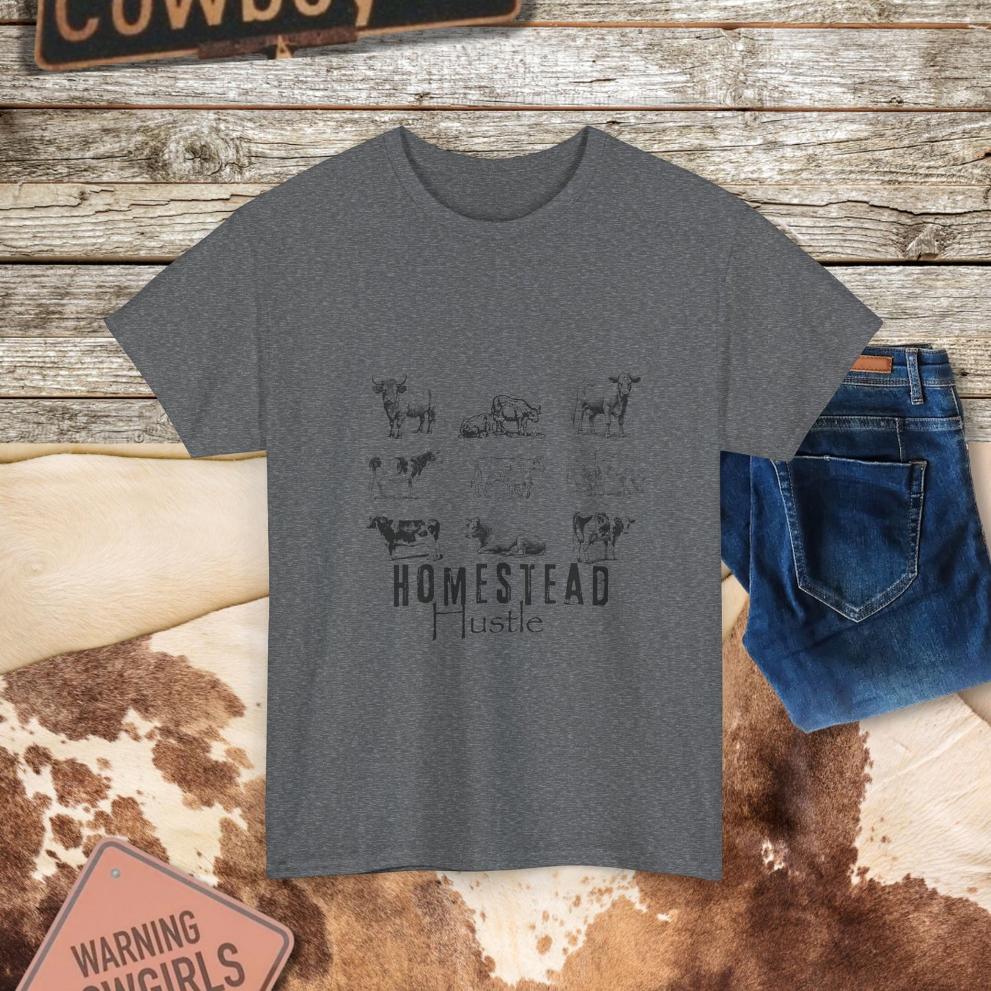 Homestead Hustle Tee - Country Life Tee for Farm Enthusiasts