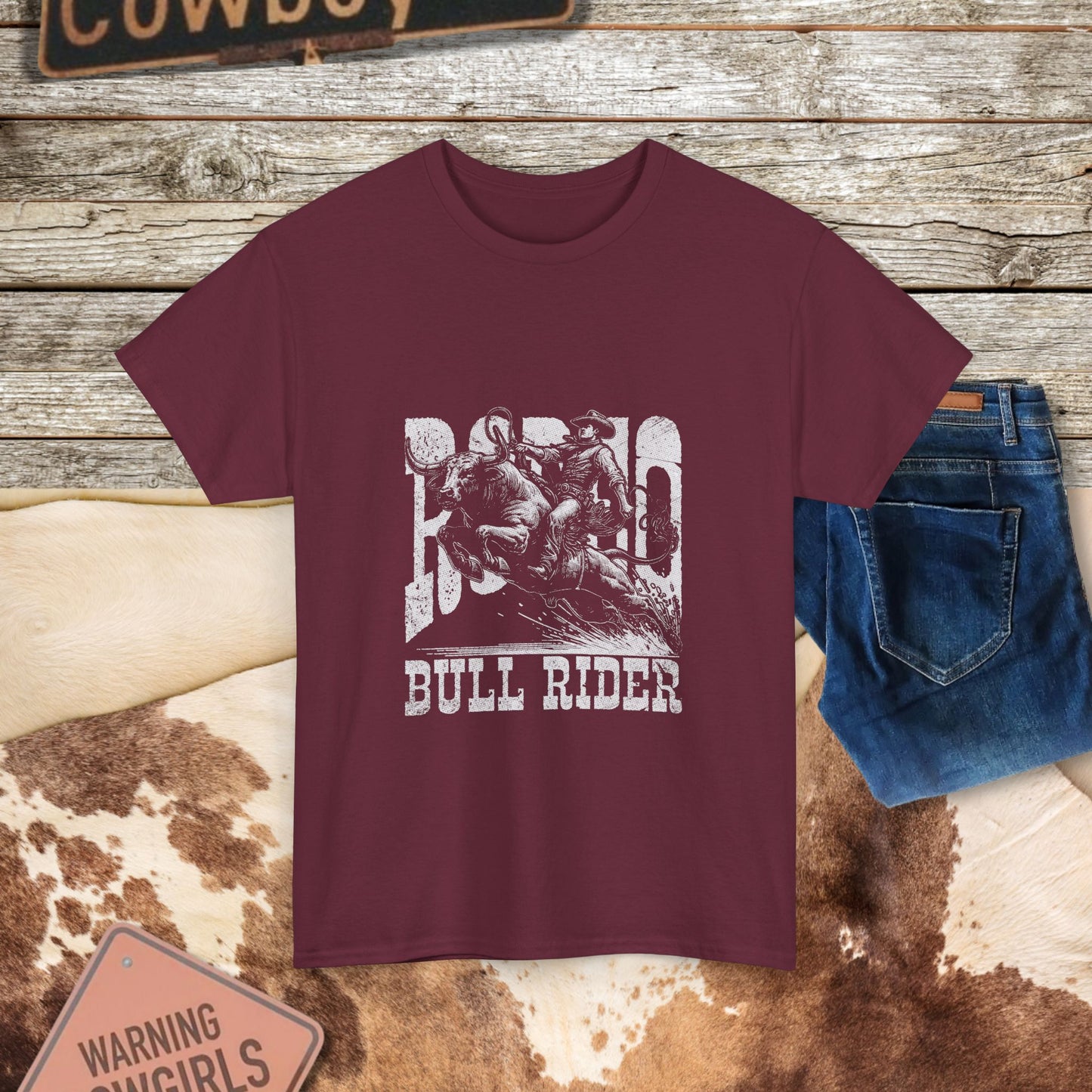 Bull Rider Tee - Western Graphic T-Shirt for Rodeo Lovers