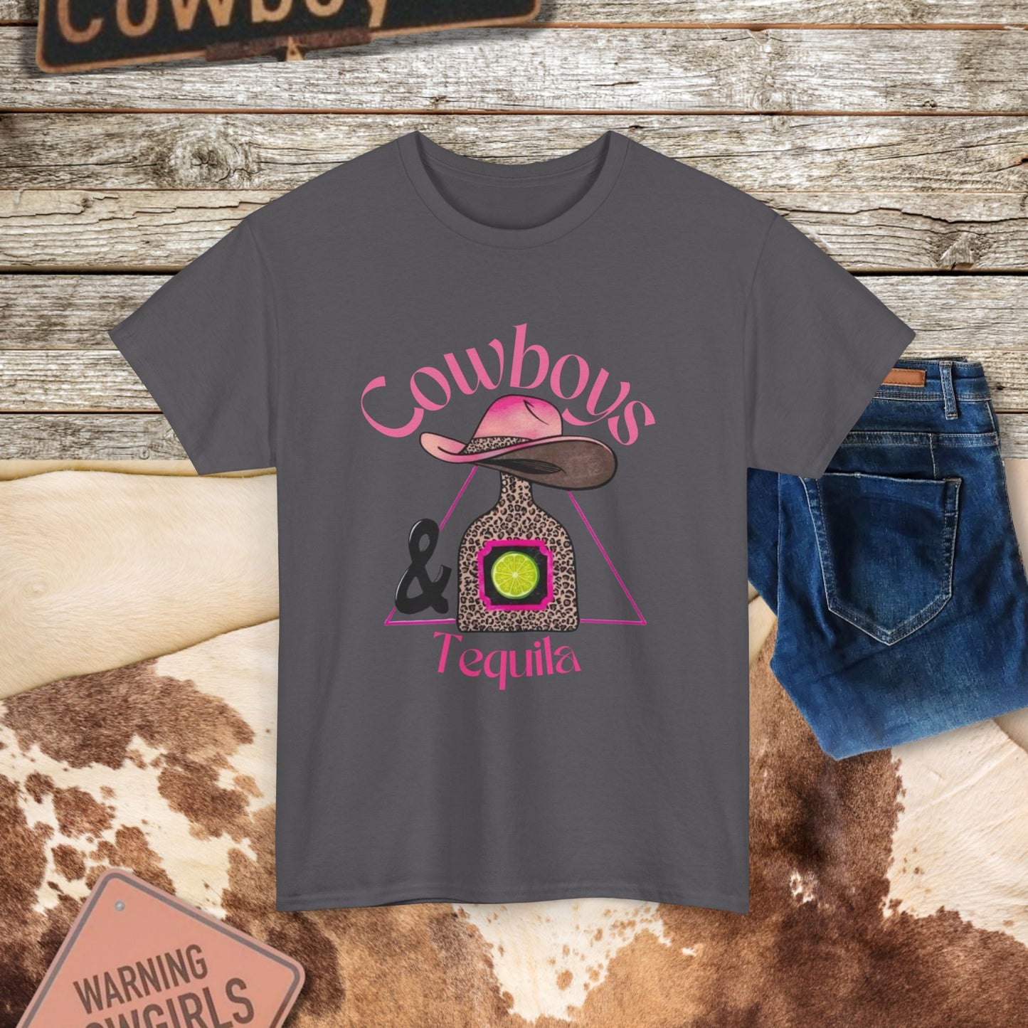 Cowboys & Tequila Tee - Fun Western T-Shirt for Casual Wear