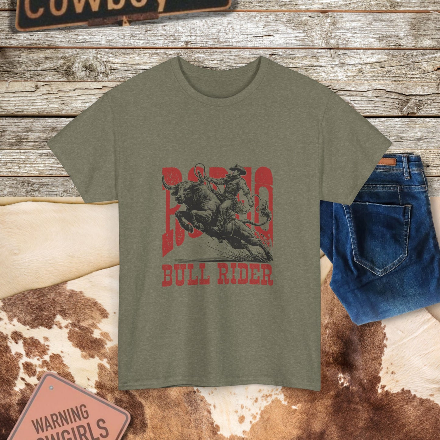 Bull Rider Tee - Western Graphic T-Shirt for Rodeo Lovers