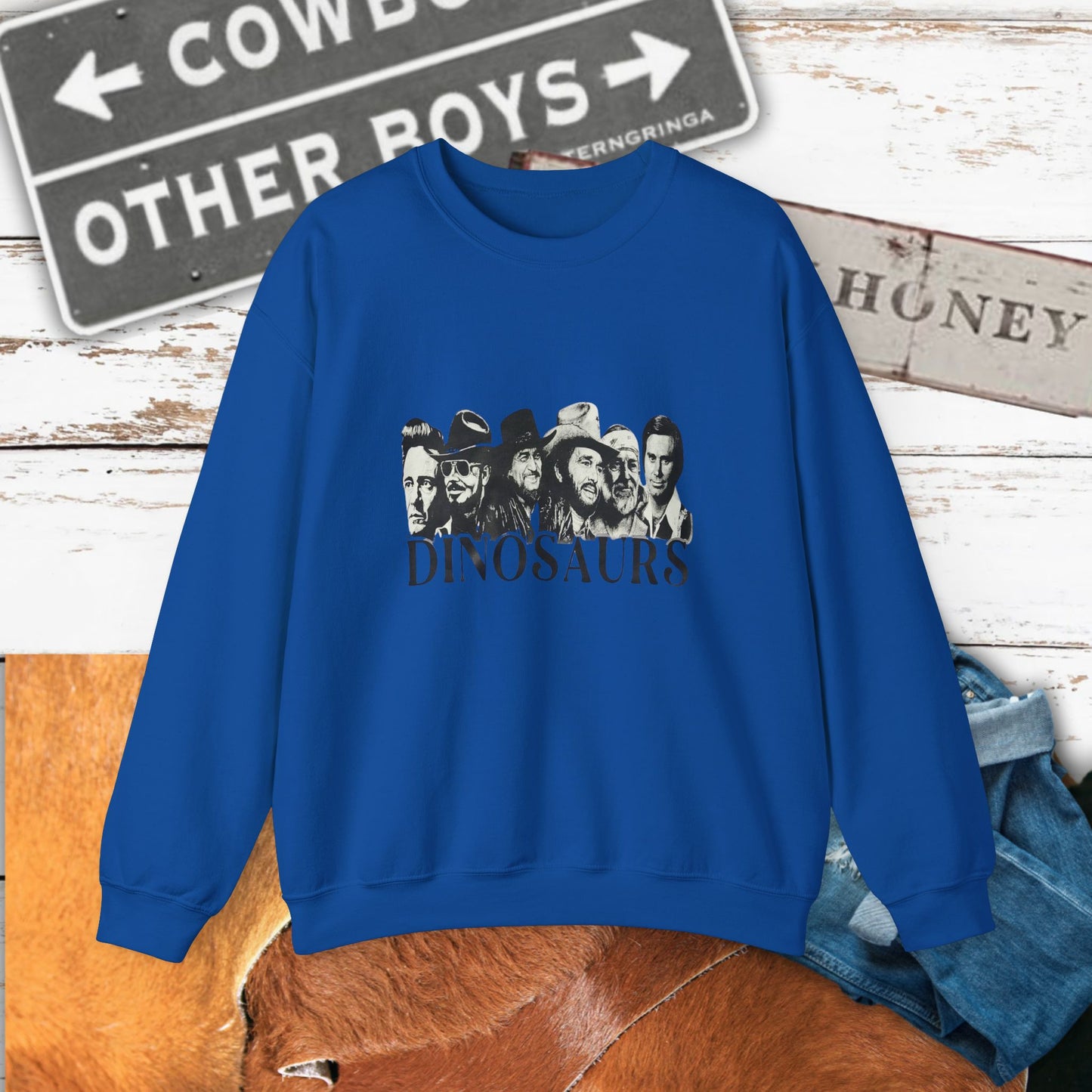 Country Vintage Dinosaurs Crewneck