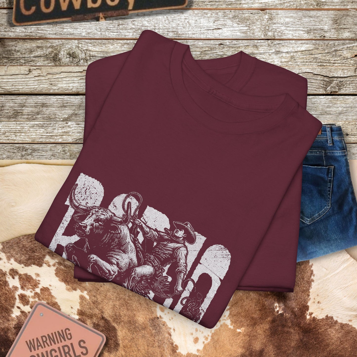 Bull Rider Tee - Western Graphic T-Shirt for Rodeo Lovers