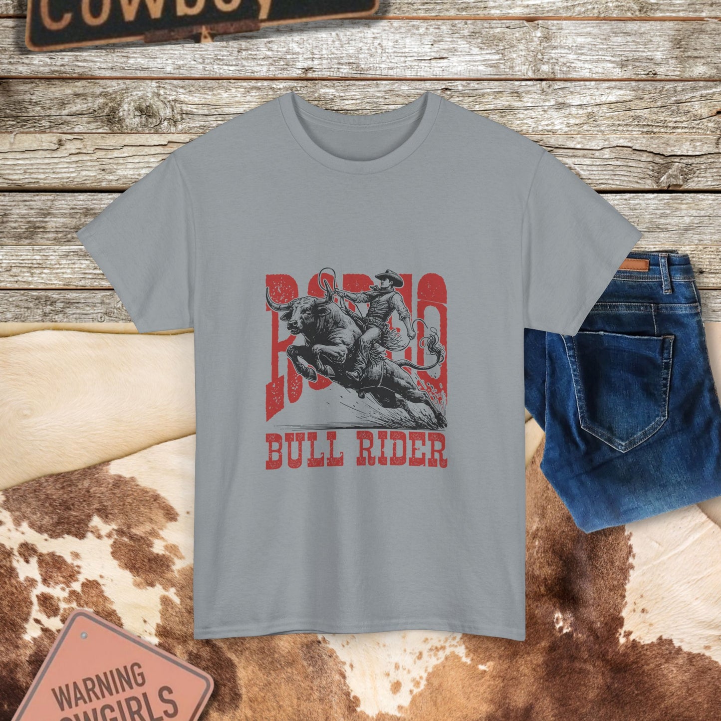 Bull Rider Tee - Western Graphic T-Shirt for Rodeo Lovers