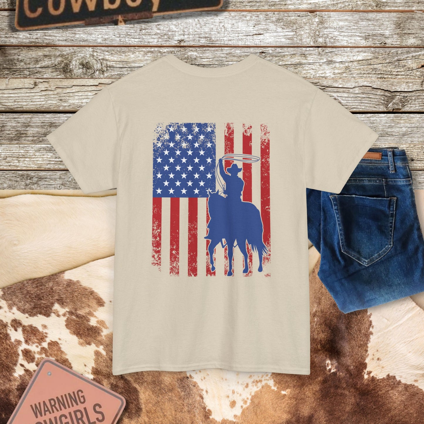Vintage Cowboy Country Flag T-Shirt