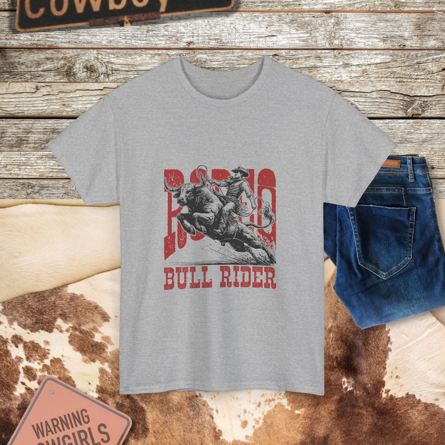 Bull Rider Tee - Western Graphic T-Shirt for Rodeo Lovers